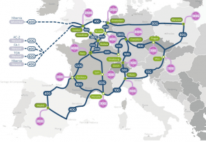 The OVH Europe network. 2000 Gbps capacity to the internet